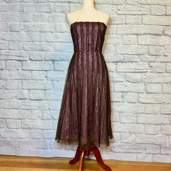 bcbg brown strapless dress Eternity Strapless Maxi in Dark Chocolate main image 0